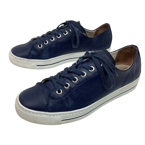Paul Green Hadley Womens 11 Super Soft Leather Sneakers Low Top Navy - Picture 2 of 13